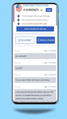 Temp Number- SMS Verification android App screenshot 1