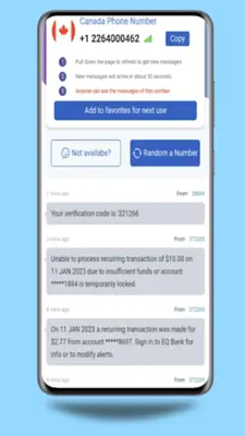 Temp Number- SMS Verification android App screenshot 3